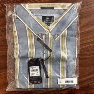 Ben Sherman Men's Signature Mod Stripe Shirt Sz 2XL Blue Green Stripe